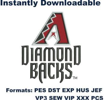 Diamond backs Logo embroidery design
